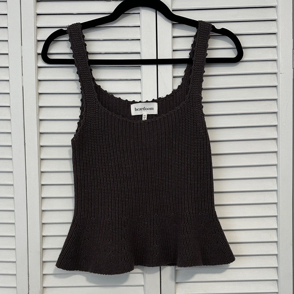 Heartloom Brown Knit Peplum Tank